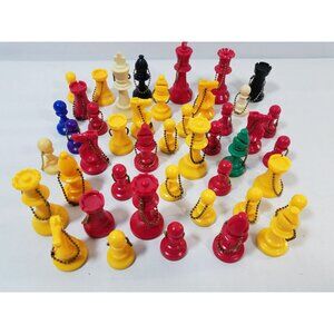 Chess piece keychains colorful kids party favors cake toppers 40+ pieces